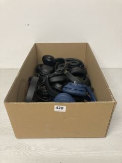 BOX OF ASSORTED STEREO HEADSETS TO INCLUDE SONY
