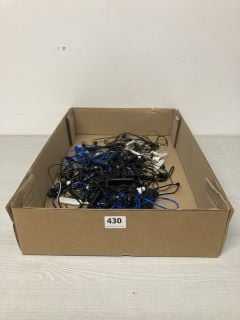 BOX OF ASSORTED WIRED HEADPHONES TO INCLUDE SONY