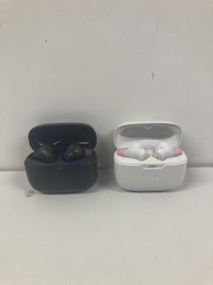 2 X ASSORTED JBL WIRELESS EARBUDS WITH CHARGING CASES