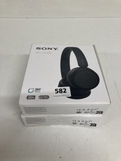 2 X SONY WIRELESS STEREO HEADSETS - MODEL WH-CH520