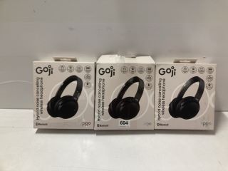 3 X GOJI HYBRID NOISE CANCELLING WIRELESS HEADPHONES