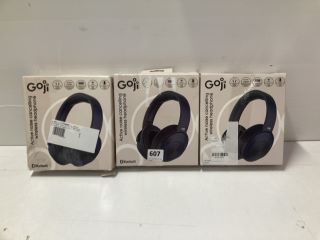 3 X GOJI ACTIVE NOISE CANCELLING WIRELESS HEADPHONES