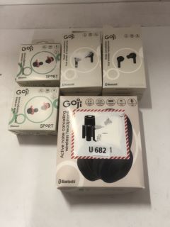 QTY OF ASSORTED GOJI HEADPHONES & EARBUDS