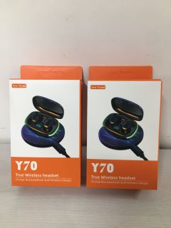 2 X NEW TREND Y70 TRUE WIRELESS HEADSET