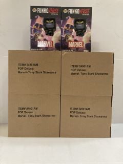 A QTY OF POP! FIGURINES/BOBBLE HEAD TO INCLUDE MARVELS TONY STARK BOBBLE-HEAD