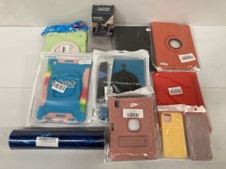 A BOX OF ASSORTED PHONE AND TABLET CASES