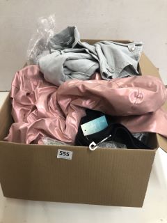 BOX OF ASSORTED CLOTHING ITEMS INC PINK JACKET