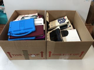 2 X BOXES OF ITEMS INC IPAD TABLET CASES