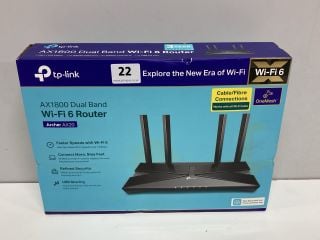 TP LINK AX1800 DUAL BAND WIFI 6 ROUTER