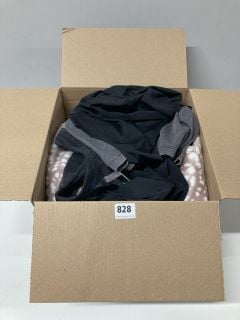 A BOX OF ASSORTED CLOTHING TO INCLUDE WOMEN'S UNDERWEAR