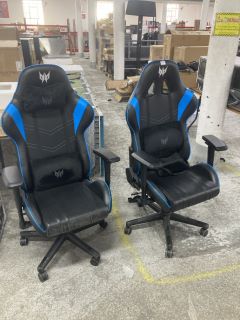 2 X PREDATOR BLUE GAMING CHAIR