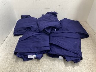 5 X DRAPER WORK OVERALLS IN PURPLE IN VARIOUS SIZES TO INCLUDE XL: LOCATION - J 8