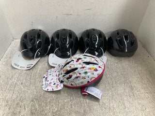 5 X SPORT HELMETS TO INCLUDE WHITE IN SMALL SIZE 50 - 56CM: LOCATION - J 8
