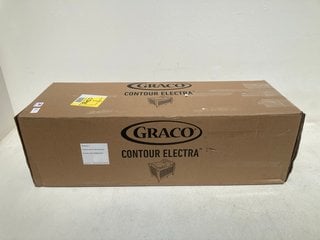 GRACO CONTOUR ELECTRA TRAVEL COT WITH BASSINET LIGHTWEIGHT WITH MUSIC - RRP £100: LOCATION - FRONT BOOTH