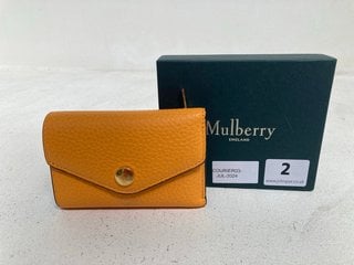 MULBERRY FOLDED MULTI-CARD WALLET HEAVY GRAIN IN DOUBLE YELLOW - RRP £250: LOCATION - FRONT BOOTH