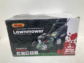 WEBB WER410SP CLASSIC 41CM 16" SELF PROPELLED PETROL LAWN MOWER - RRP £259: LOCATION - FRONT BOOTH