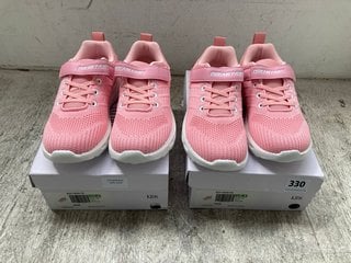 2 X DREAM PAIRS KIDS TRAINERS IN PINK & WHITE - UK SIZE 3: LOCATION - J 21