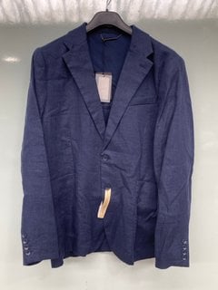 PERCIVAL TAILORED LINEN BLAZER IN ROYAL BLUE UK SIZE 42 - RRP £229: LOCATION - FRONT BOOTH