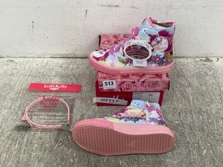 LELLI KELLY UNICORN SNEAKERS IN PINK - UK SIZE: 3 TO INCLUDE LELLI KELLY HAIR BAND IN PINK: LOCATION - I 8