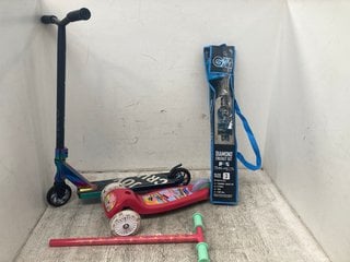 3 X SPORT ITEMS TO INCLUDE PEPPA PIG TILT 'N' TURBO SCOOTER WITH LIGHTS 3+: LOCATION - H 12