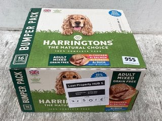 BOX OF HARRINGTONS THE NATURAL CHOICE 100 % COMPLETE DOG FOOD BBE: DECEMBER 2025: LOCATION - E 0