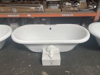 1700 X 740MM TRADITIONAL ROLL TOPPED DOUBLE ENDED FREESTANDING BATH WITH A SET OF WHITE CLAW & BALL FEET - RRP £1019: LOCATION - B4