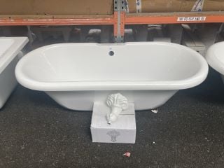 1700 X 740MM TRADITIONAL ROLL TOPPED DOUBLE ENDED FREESTANDING BATH WITH A SET OF WHITE CLAW & BALL FEET - RRP £1019: LOCATION - B4