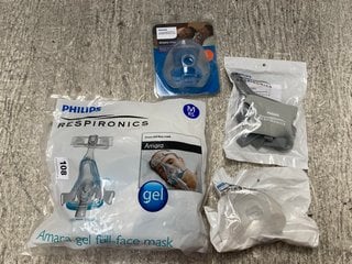 4 X ASSORTED PHILIPS RESPIRONICS FACE MASK/ACCESSORIES TO INCLUDE AMARA FULL-FACE MASK - RRP £120: LOCATION - WA3