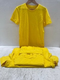 QTY OF PLAIN CREW NECK T-SHIRTS IN YELLOW - VARIOUS SIZES: LOCATION - C10