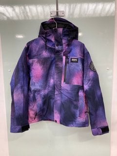 DOPE MMIX BLIZZARD WOMENS FULL ZIP SNOWBOARDING JACKET IN DUSK - UK M - RRP £184.99: LOCATION - BOOTH