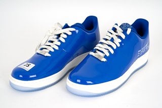 NIKE AIR FORCE LOW 404 TRAINERS IN RACER BLUE/WHITE - UK 8 - RRP £320.00: LOCATION - BOOTH