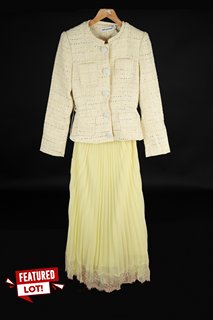 SELF-PORTRAIT BOUCLE MIDI DRESS IN YELLOW - UK 10 - RRP £460.00: LOCATION - BOOTH