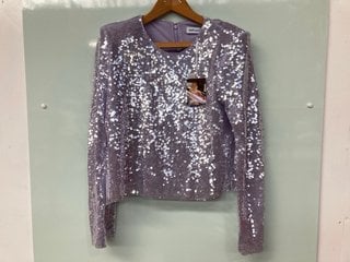 SELF-PORTRAIT SEQUIN TOP IN LILAC - UK 12 - RRP £280.00: LOCATION - BOOTH