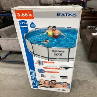 BESTWAY STEEL PRO MAX 12FT SWIMMING POOL - RRP £119: LOCATION - A1