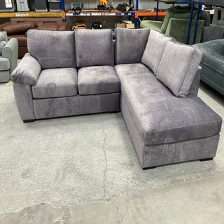 ELIZA FABRIC CORNER CHAISE SOFA IN GREY - RRP £1,199: LOCATION - B1