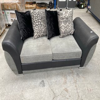 HILTON 2 SEATER SOFA IN GREY & BLACK - RRP £549: LOCATION - B1