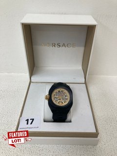 VERSACE V - LEGEND SKELETON DIAL AND RUBBER STRAP WATCH RRP - £1720: LOCATION - WHITE BOOTH