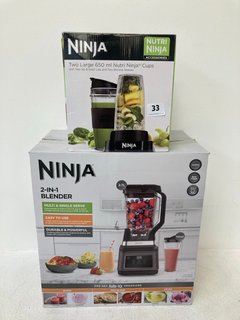 NINJA 2 IN 1 BLENDER TO ALSO INCLUDE NINJA NUTRI 2 LARGE CUPS - COMBINED RRP £149.99: LOCATION - WHITE BOOTH