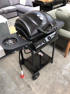 OUTBACK OMEGA 2 BURNER GAS BBQ IN BLACK - RRP £169: LOCATION - C5 (KERBSIDE PALLET DELIVERY)