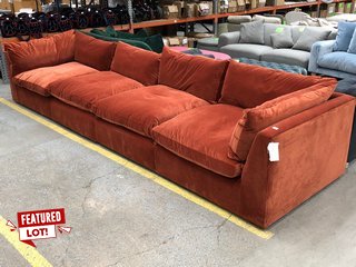 LOAF.COM CUDDLEMUFFIN MODULAR CORNER SOFA IN BROKEN POT CLEVER VELVET RRP - £4995: LOCATION - C1