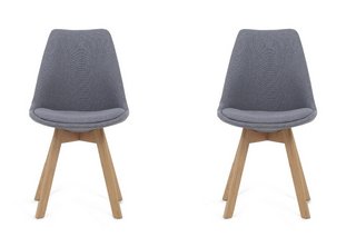 ORSON DARK GREY FABRIC CHAIR - PAIRS - RRP £180: LOCATION - B4