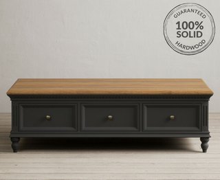 FRANCIS/PHILIPPE CHARCOAL 6 DRAWER EXTRA LARGE COFFEE TABLE - RRP £579: LOCATION - B4