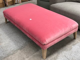 LOAF.COM SCUFFLER LARGE FOOTSTOOL IN PINK CLEVER VELVET RRP - £1145: LOCATION - C1