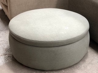 LOAF.COM POT PIE STORAGE FOOTSTOOL IN ELDERFLOWER CORDIAL CLEVER LAUNDERED LINEN RRP - £905: LOCATION - C2