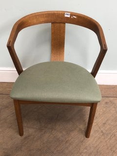 EDWIN DINING CHAIR WITH FABRIC SEAT PAD IN SAGE RRP - £895: LOCATION - D1