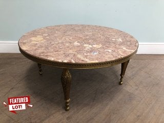 (COLLECTION ONLY) VINTAGE BRESCIA MARBLE COFFEE TABLE: LOCATION - D1