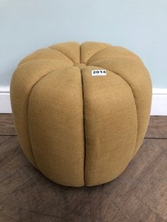 SOFIA ROUND FOOTSTOOL IN OCHRE RRP - £525: LOCATION - D1