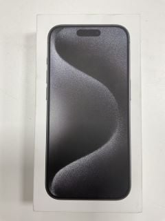 APPLE IPHONE 15 PRO 256GB SMARTPHONE IN BLACK TITANIUM: MODEL NO A3102 (WITH BOX & ALL ACCESSORIES) [JPTM119232] (SEALED UNIT) THIS PRODUCT IS FULLY FUNCTIONAL AND IS PART OF OUR PREMIUM TECH AND ELE