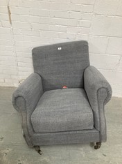 COX & COX DARK GREY FABRIC ARMCHAIR