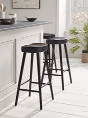 COX & COX WEATHERED OAK COUNTER STOOL IN BLACK - ITEM NO. 1231473 - RRP £225